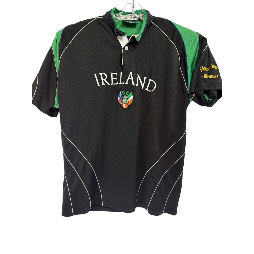 Silky Sullivan Ireland Rugby Jersey Mens XL Black Green Ancient Order Hibernians - Picture 7 of 8